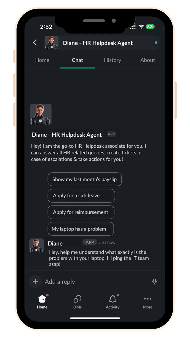 HR Helpdesk Agent Interface